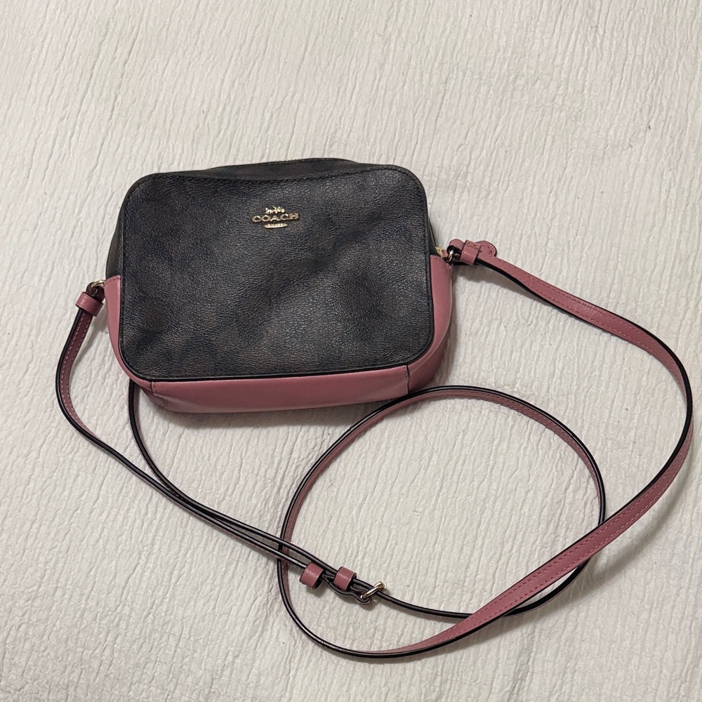 Coach Two-Tone Black and Pink Crossbody Bag